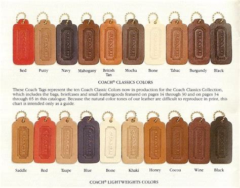 coach hangtag color chart.